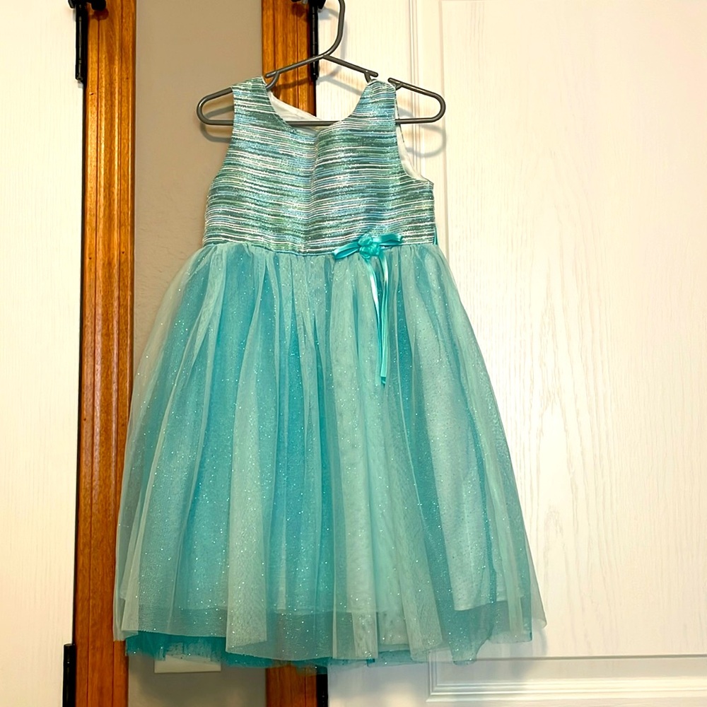 Little Girls Teal Dress